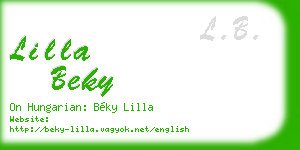 lilla beky business card